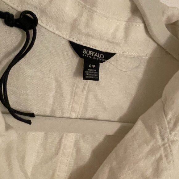 Buffalo Ladies' Linen Blend Button Front Shirt - WHITE - Picture 5 of 7